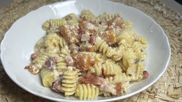 Pasta zucca e pancetta