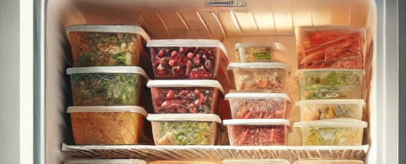 Freezer, congelatore con dentro alimenti.